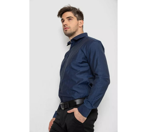 Сорочка чоловіча з довгим рукавом, колір темно-синій, 214R837