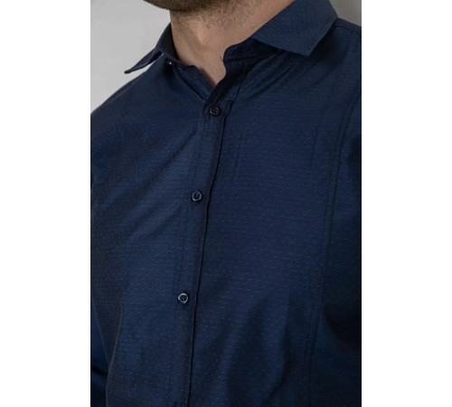 Сорочка чоловіча з довгим рукавом, колір темно-синій, 214R837