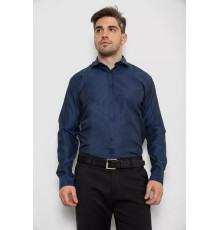Мужская рубашка с длинным рукавом, цвет темно-синий, 214R837