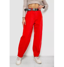 Джинси жіночі балони, колір червоний, 250R00302