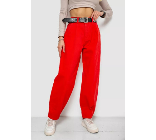 Джинсы женские баллоны, цвет красный, 250R00302.