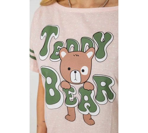 Пижама женская с принтом, цвет персиковый, 243R15412.