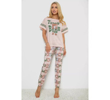 Пижама женская с принтом, цвет персиковый, 243R15412.