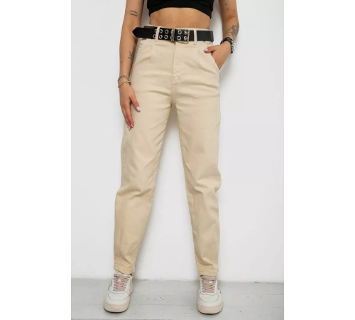 Джинси жіночі балони, колір бежевий, 182R001052