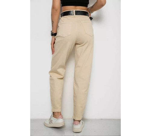 Джинси жіночі балони, колір бежевий, 182R001052