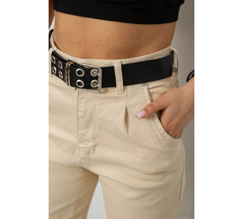 Джинси жіночі балони, колір бежевий, 182R001052