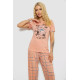 Піжама жіноча з принтом, колір персиковий, 243R2032-D