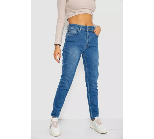Джинсы женские Mom-fit стрейч, цвет синий, 244R1133