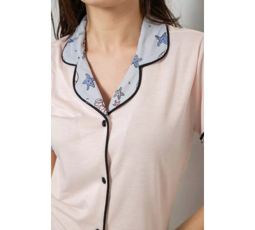 Жіноча піжама з принтом, колір рожевий, 243R7130