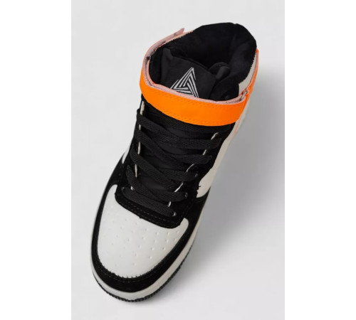 Кросівки жіночі зимові на хутрі, колір біло-помаранчевий, 248RH1040