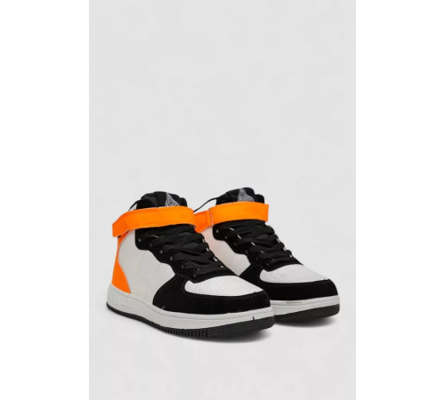 Кросівки жіночі зимові на хутрі, колір біло-помаранчевий, 248RH1040