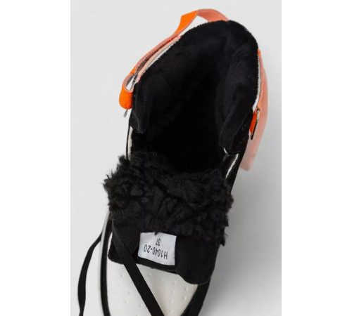 Кросівки жіночі зимові на хутрі, колір біло-помаранчевий, 248RH1040