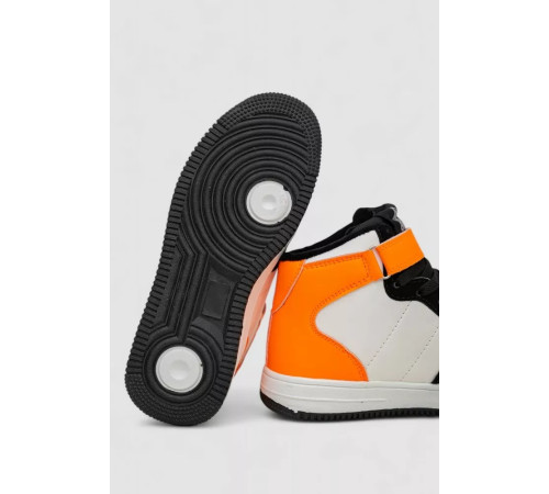 Кросівки жіночі зимові на хутрі, колір біло-помаранчевий, 248RH1040