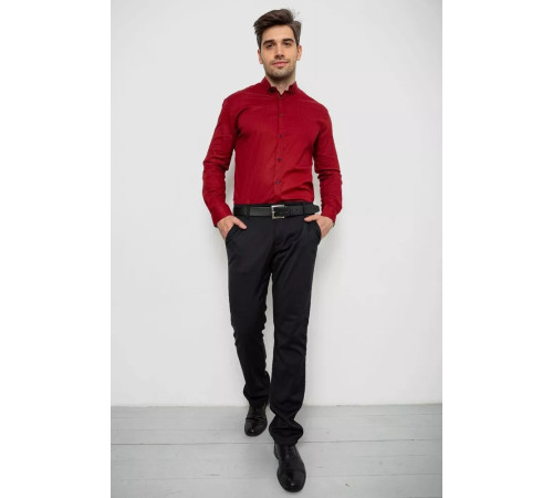 Сорочка чоловіча однотонна, колір бордовий, 214R7076