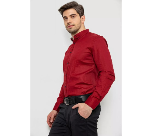 Сорочка чоловіча однотонна, колір бордовий, 214R7076