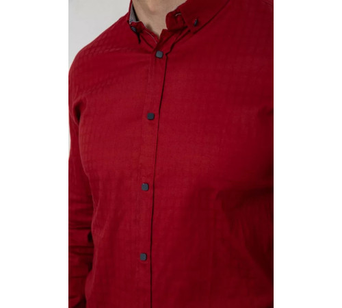 Сорочка чоловіча однотонна, колір бордовий, 214R7076