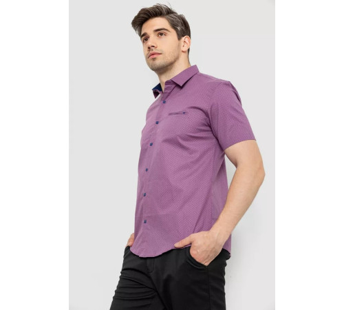 Сорочка чоловіча з принтом, колір бузковий, 214R7329