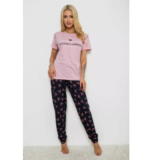 Піжама жіноча з принтом, колір рожево-синій, 243R9202