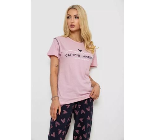 Пижама женская с принтом, цвет розово-синий, 243R9202.
