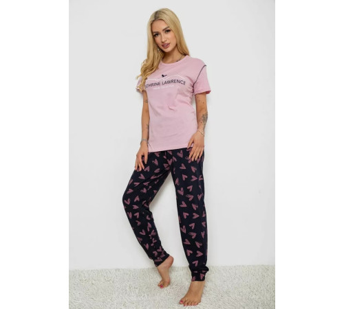 Пижама женская с принтом, цвет розово-синий, 243R9202.