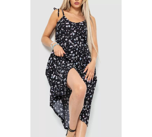 Сарафан с цветочным принтом, цвет черный, 102R333-2.