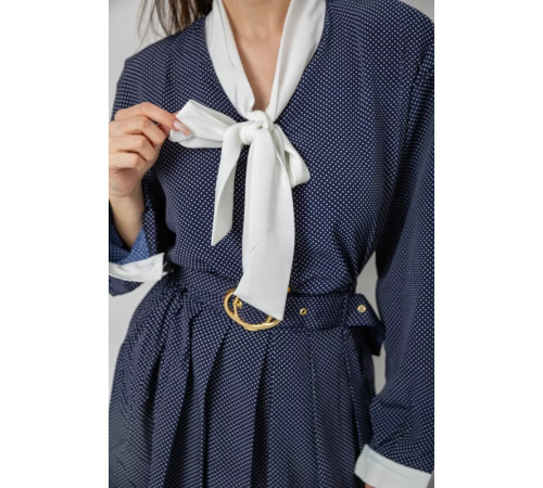 Костюм женский классический в горох, цвет синий, 167R3002