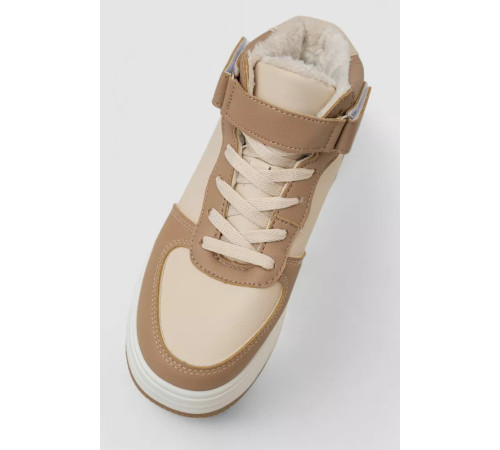 Кросівки жіночі зимові на хутрі, колір бежево-коричневий, 248RAM02-93