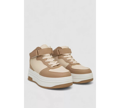 Кросівки жіночі зимові на хутрі, колір бежево-коричневий, 248RAM02-93