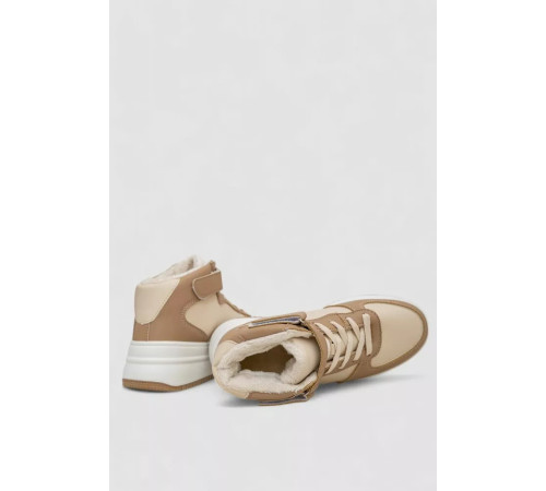 Кросівки жіночі зимові на хутрі, колір бежево-коричневий, 248RAM02-93