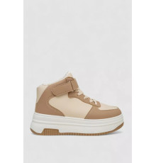 Кросівки жіночі зимові на хутрі, колір бежево-коричневий, 248RAM02-93