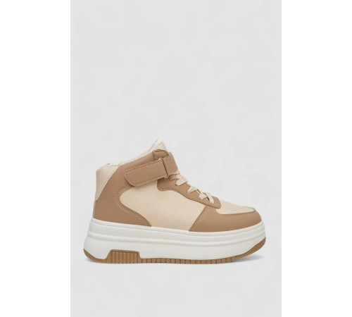 Кросівки жіночі зимові на хутрі, колір бежево-коричневий, 248RAM02-93