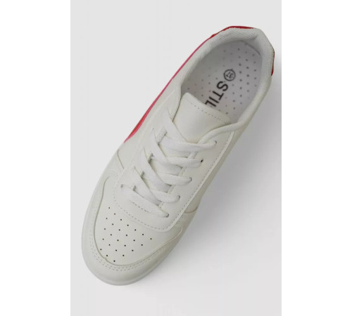 Кеды женские, цвет бело-красный, 248RR151