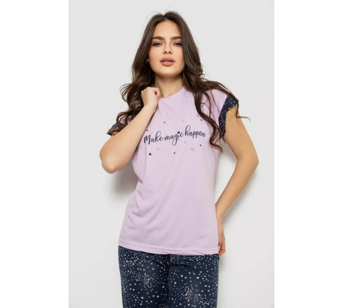 Пижама женская с принтом, цвет сиреневый, 243R2091.