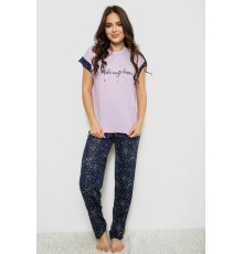 Піжама жіноча з принтом, колір бузковий, 243R2091