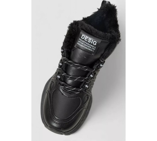 Кроссовки женские на меху, цвет черный, 243R116-5