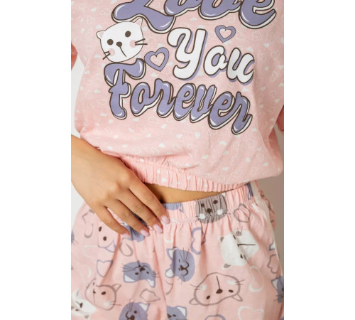 Пижама женская с принтом, цвет розовый, 243R15473.
