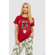 Піжама жіноча з принтом, колір бордовий, 243R3755