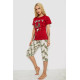 Піжама жіноча з принтом, колір бордовий, 243R3755