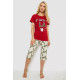 Піжама жіноча з принтом, колір бордовий, 243R3755