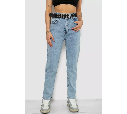 Джинси жіночі MOM стрейч, колір блакитний, 244R00653
