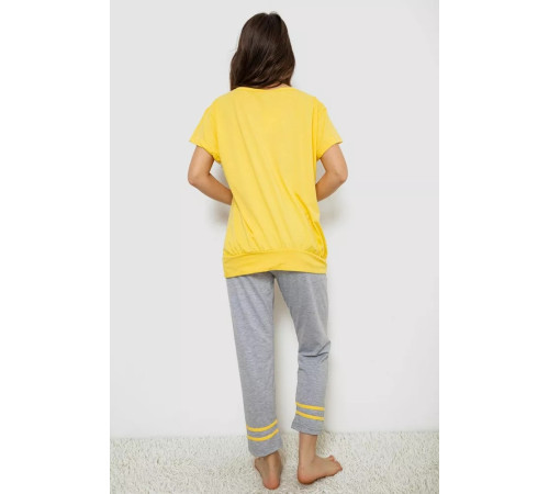 Піжама жіноча з принтом, колір жовтий, 243R1600-032