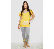 Женская пижама с принтом, цвет желтый, 243R1600-032