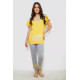 Піжама жіноча з принтом, колір жовтий, 243R1600-032
