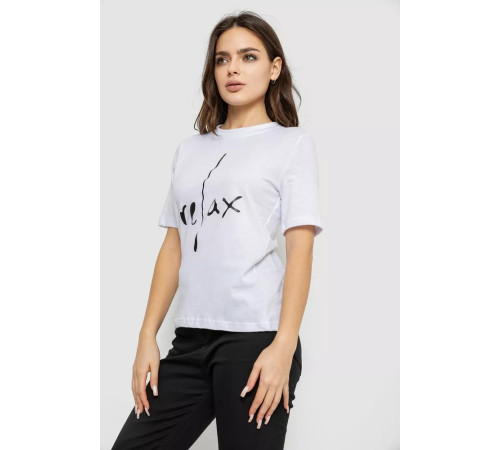 Футболка жіноча з принтом, колір білий, 241R1836