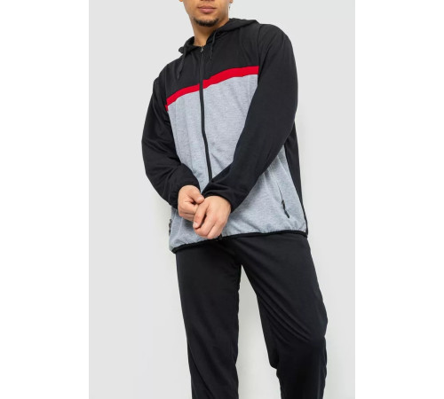 Спорт костюм чоловічий, колір чорно-сірий, 244R9133