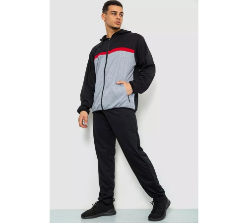 Спорт костюм чоловічий, колір чорно-сірий, 244R9133