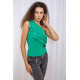 Однотонна блуза без рукавів, зеленого кольору, 167R003-1