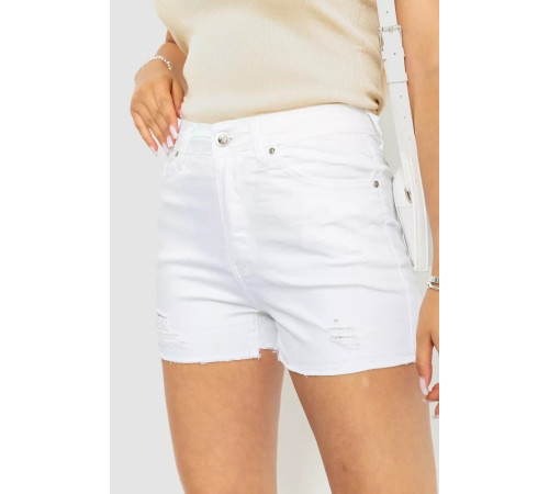 Джинсові шорти жіночі, колір білий, 164R1159