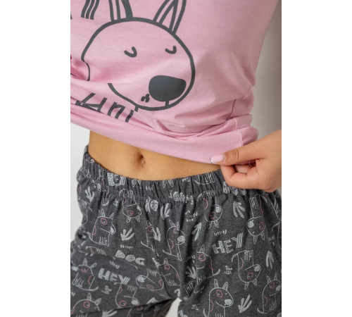 Женская пижама с принтом, цвет розовый, 243R9637