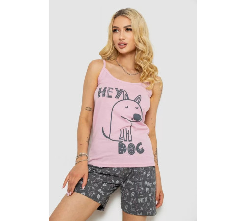 Женская пижама с принтом, цвет розовый, 243R9637